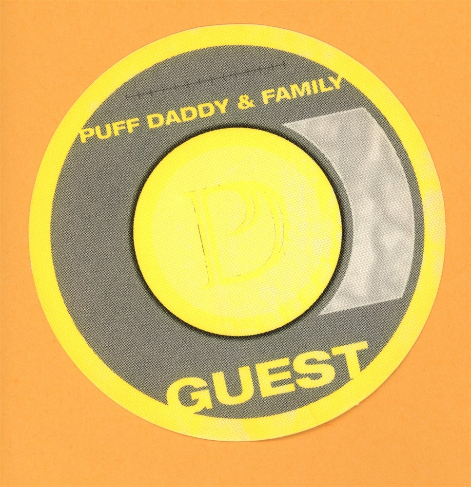 Puff Daddy & Family 2000 Concert Tour GUEST Backstage Pass
