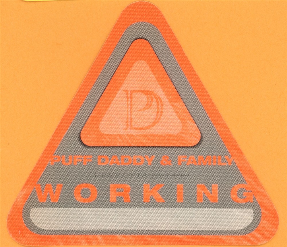 Puff Daddy & Family 2000 Concert Tour WORKING Backstage Pass