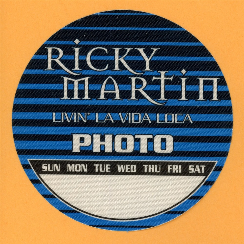 Rickety Martin Vintage Satin Backstage Pass - 1999 Living La Vida Loca Tour