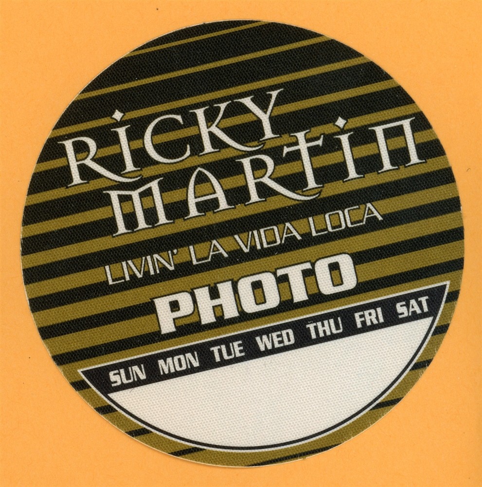 Rickety Martin Vintage Satin Backstage Pass - 1999 Living La Vida Loca Tour