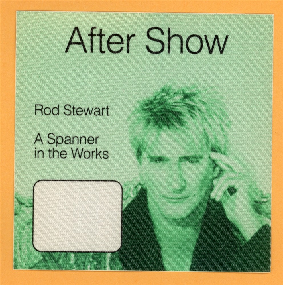 Rod Stewart 1995 Spanner in the Works Concert Tour After Show Backstage Pass