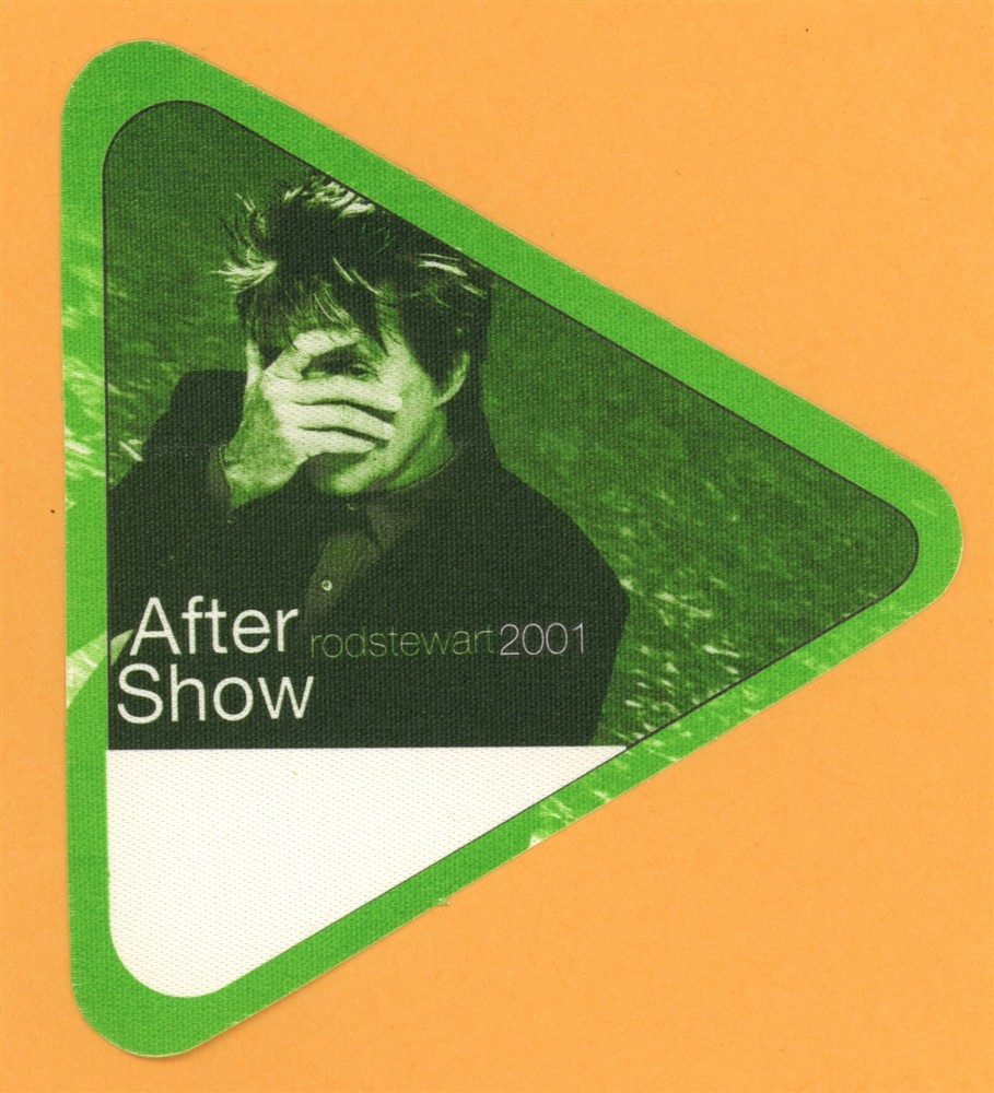 Rod Stewart 2001 Human Concert Tour After Show Backstage Pass