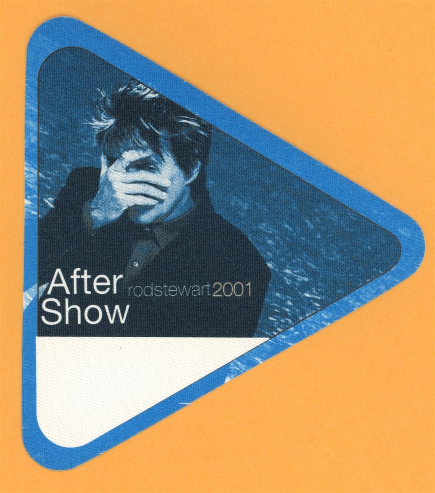 Rod Stewart 2001 Human Concert Tour After Show Backstage Pass