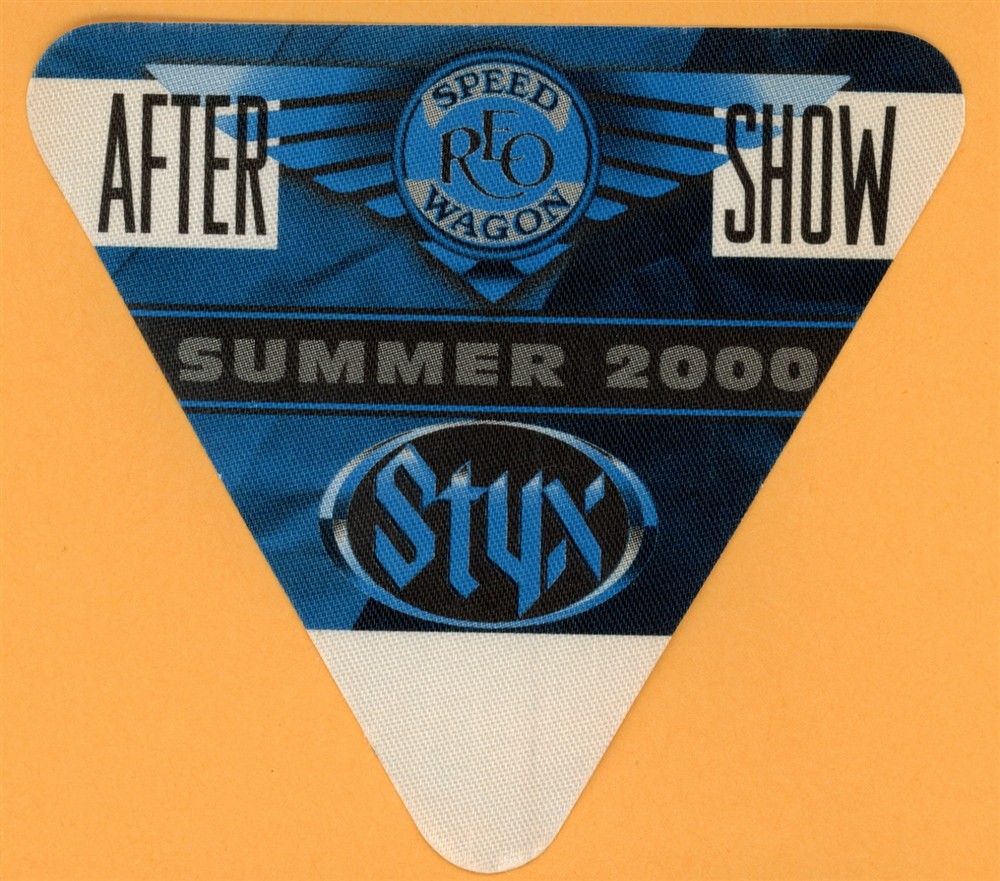 REO Speedwagon 2000 w/ STYX Concert Tour After Show Backstage Pass