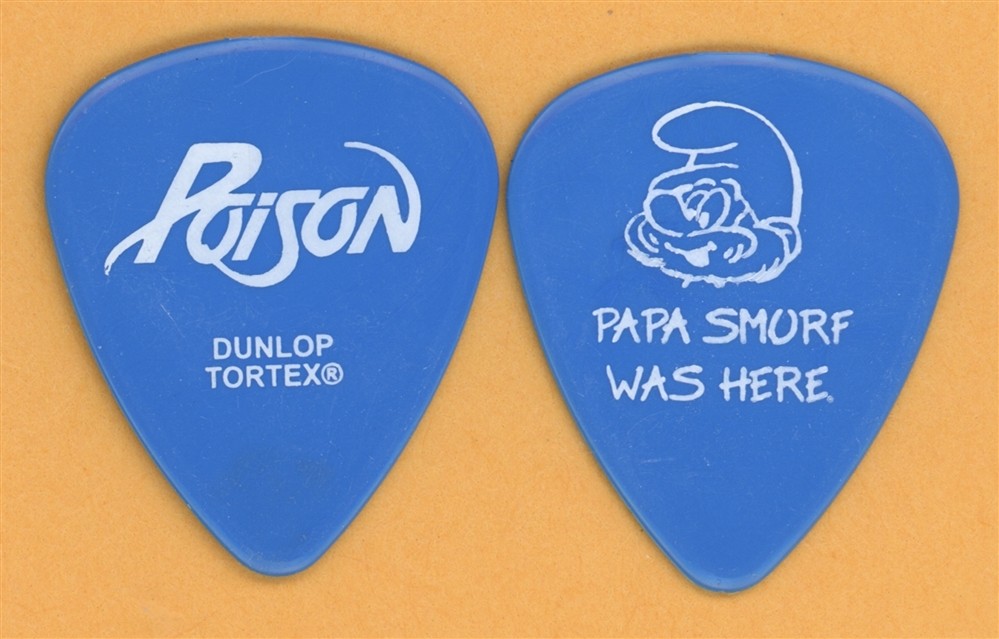 Poison Papa Smurf Was Here Vintage Guitar Pick - 2011 25th Anniversary Tour