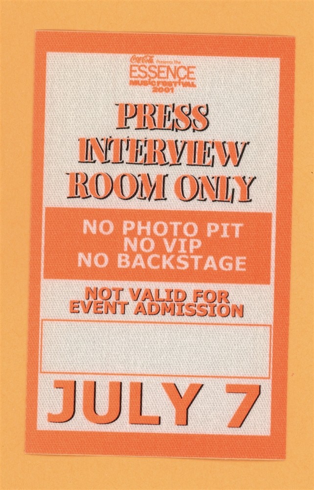 Destinys Child 2001 Essence Festival Concert Tour PRESS Backstage Pass