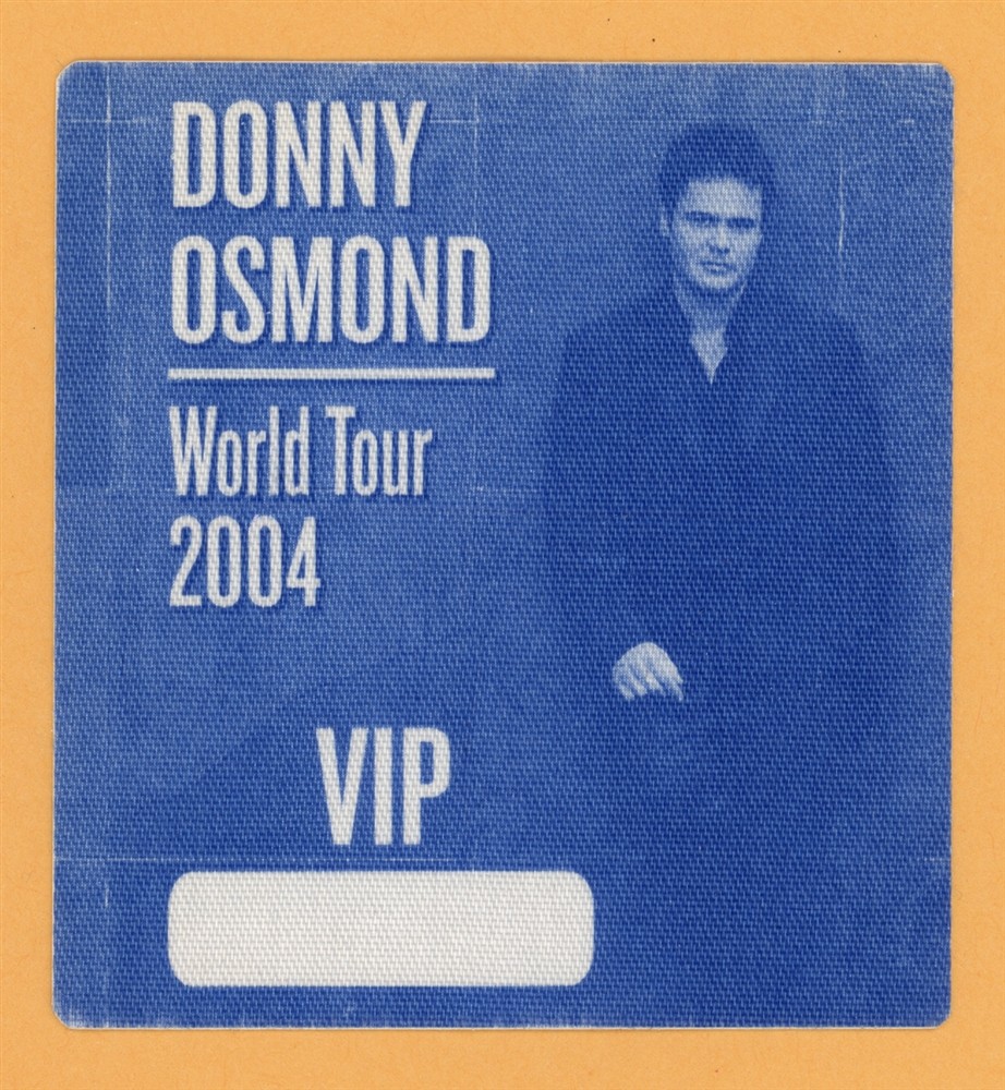 Donny Osmond 2004 Somewhere in Time Concert Tour VIP Backstage Pass