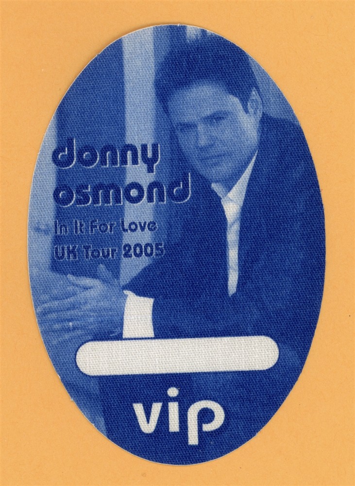 Donny Osmond 2005 In It Fo Love Concert Tour VIP Backstage Pass