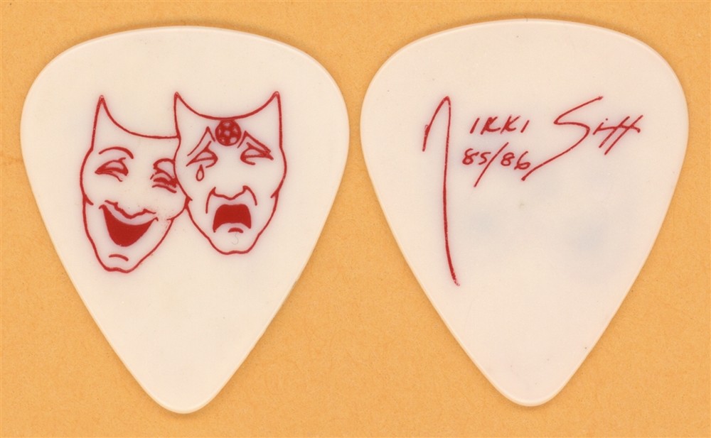 Motley Crue Nikki Sixx Red on White Guitar Pick - 1985 Theater of Pain Tour