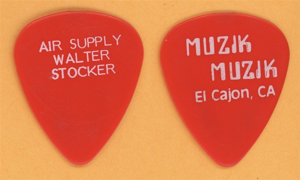 Air Supply Walter Stocker Vintage Guitar Pick - 1986 Hearts in Motion Tour