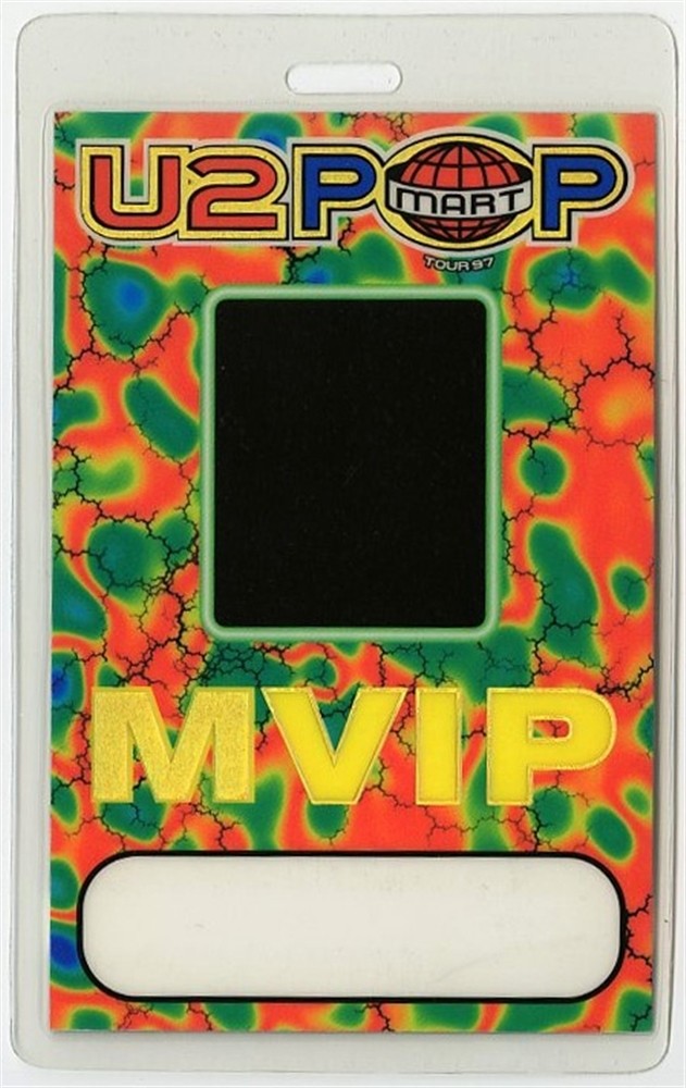 U2 1997 Popmart Concert Tour VIP Laminated Backstage Pass