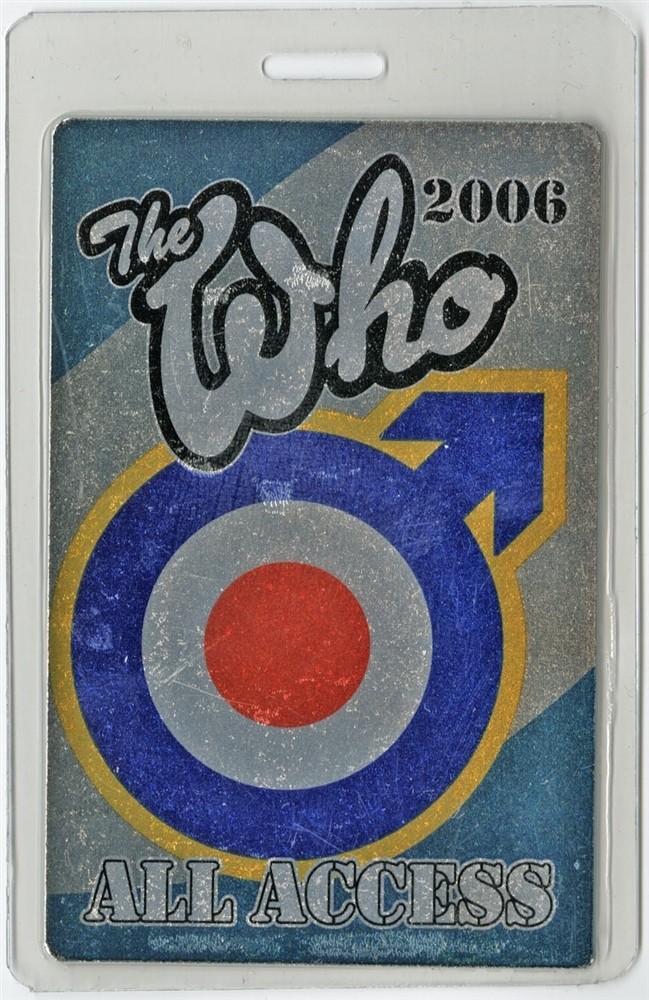The Who 2006 Concert Tour All Access Foil Laminated Backstage Pass
