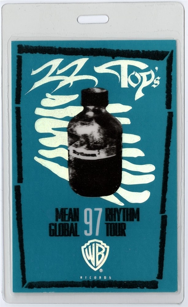 ZZ Top 1997 Rhythmeen Tour Concert Laminated Backstage Pass