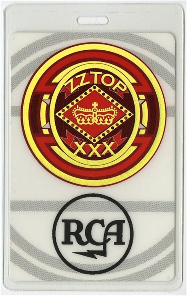 ZZ Top 1999 XXX Tour Concert Laminated Backstage Pass RCA Foil
