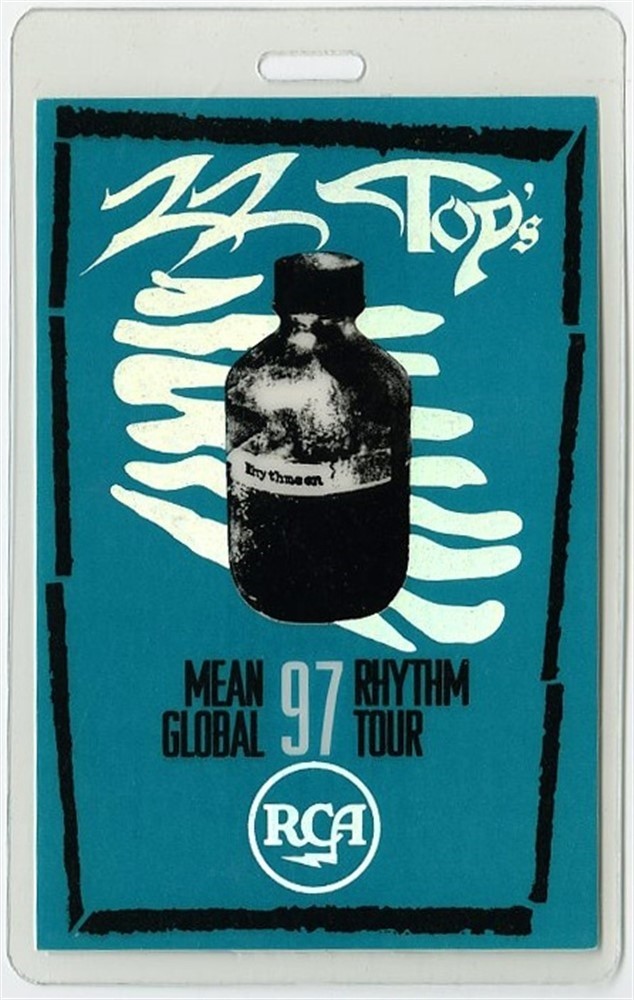 ZZ Top 1997 Rhythmeen Tour Concert Laminated Backstage Pass RCA