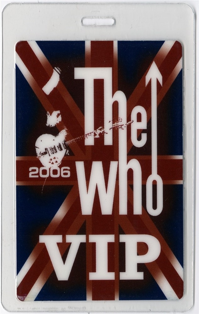 The Who 2006 Concert Tour VIP Laminated Backstage Pass