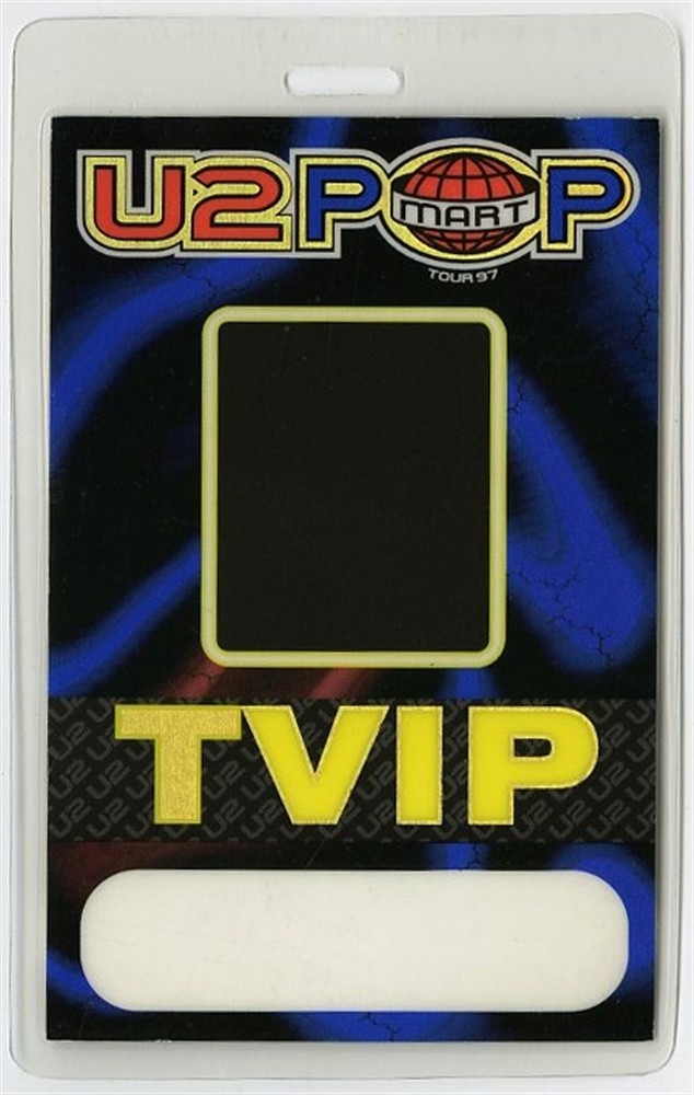U2 1997 Popmart Concert Tour VIP Laminated Backstage Pass