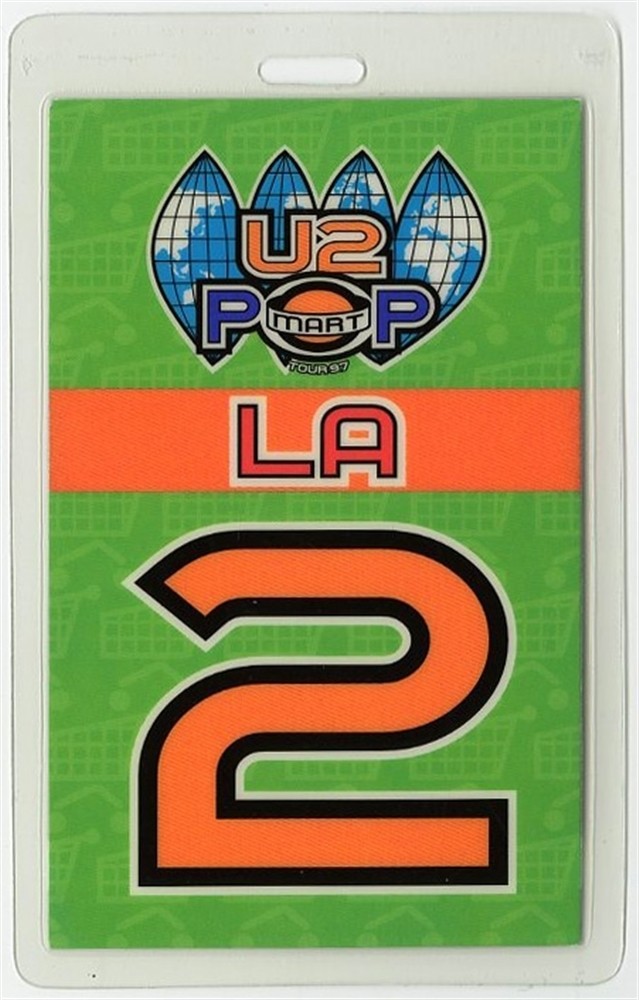 U2 1997 Popmart Concert Tour Laminated Backstage Pass - Los Angeles 2