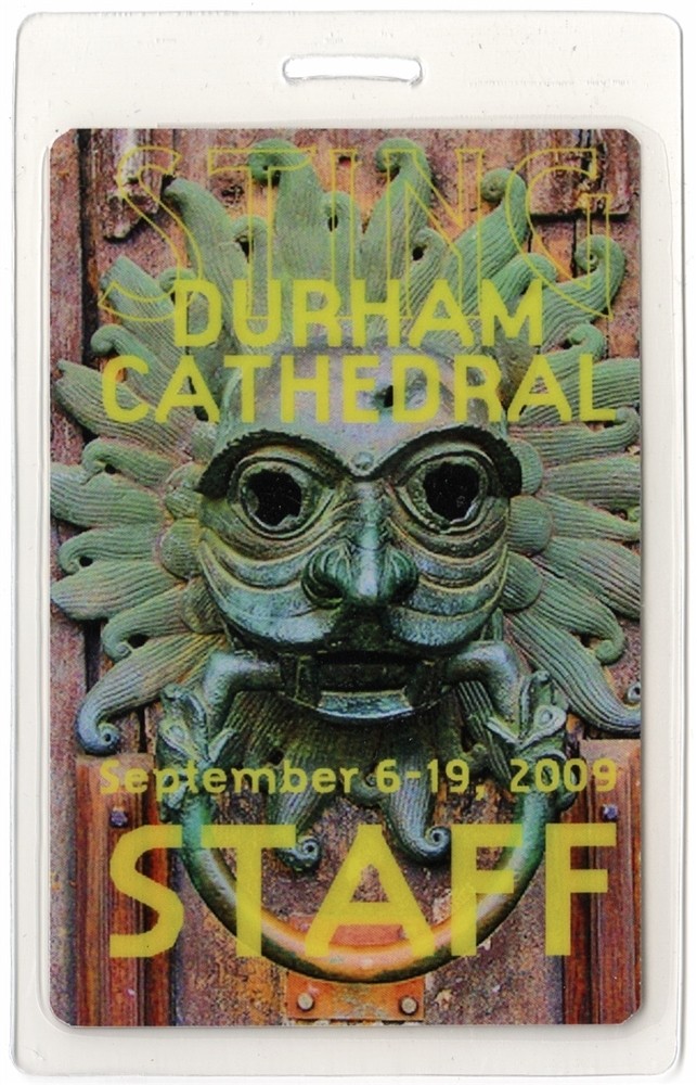 Sting 2009 Winter's Night Durham Cathedral Tour Crew Laminated Backstage Pass