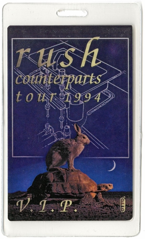 Rush 1994 Counterparts Concert Tour VIP Laminated Backstage Pass