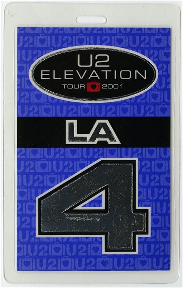 U2 2001 Elevation Concert Tour Foil Laminated Backstage Pass - Los Angeles 4