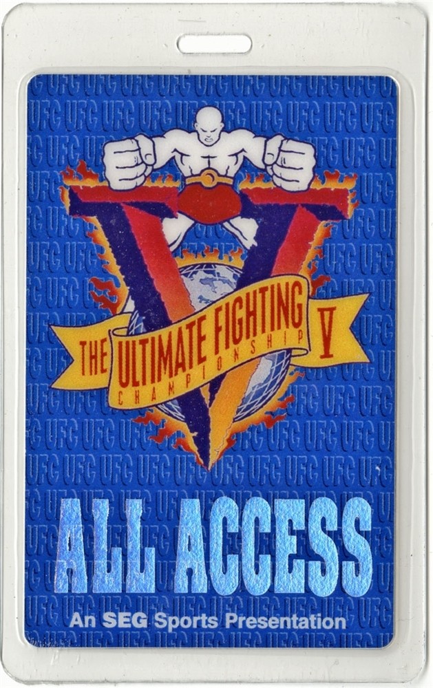 Ultimate Fighting 1995 UFC 5 Royce Gracie Ken Shamrock Laminated Backstage Pass