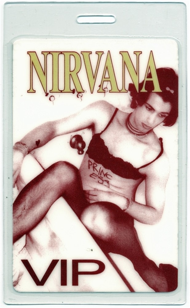 Nirvana 1993 In Utero Concert Tour VIP Laminated Backstage Pass Kurt Cobain