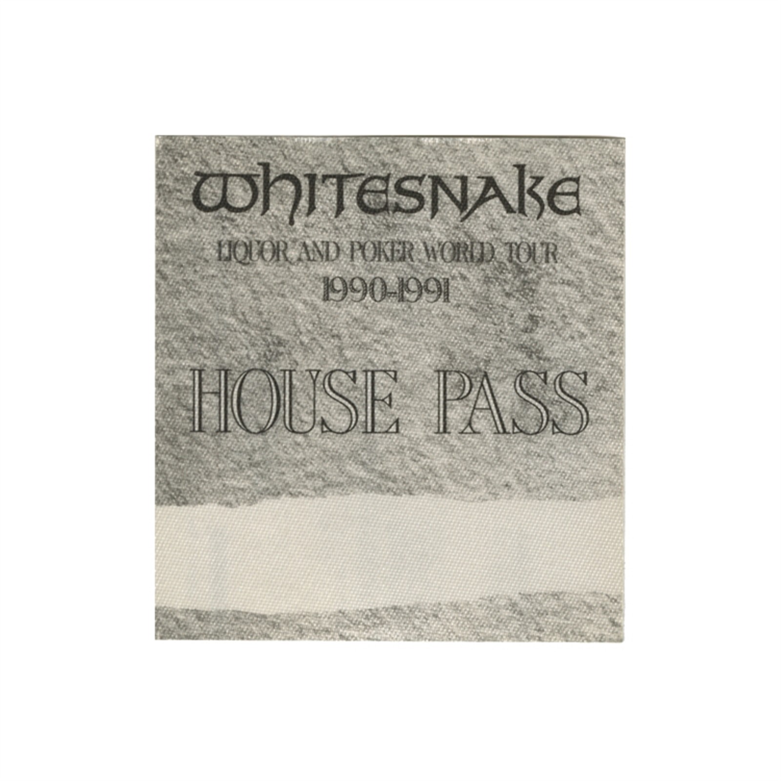 Whitesnake 1990 Liquor and Poker Concert Tour House Backstage Pass