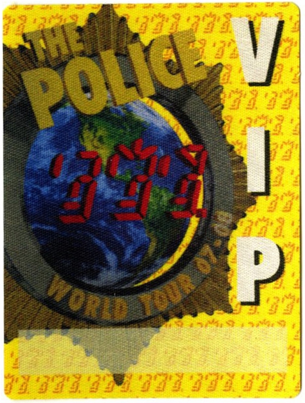 The Police 2007 Reunion Concert Tour Band VIP Backstage Pass