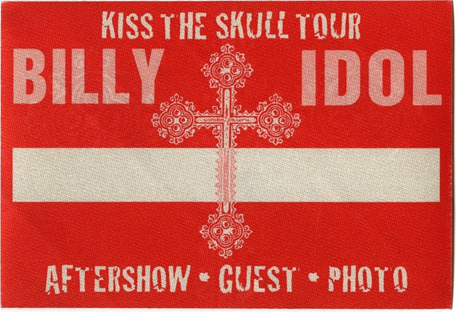 Billy Idol 2002 KISS the Skull Concert Tour After Show Backstage Pass