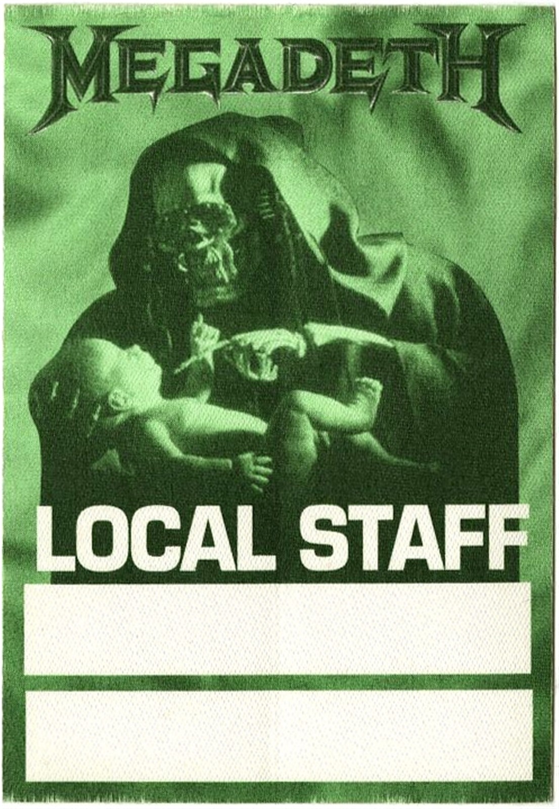 Megadeth 1994 Youthanasia Concert Tour Local Staff Backstage Pass
