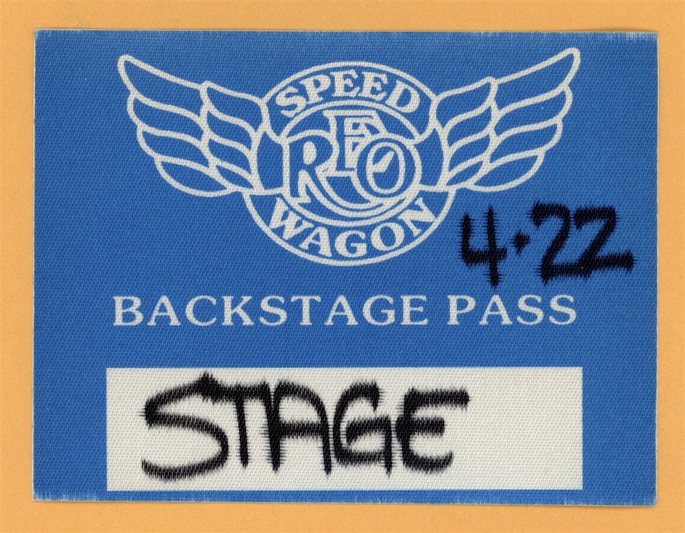 REO Speedwagon Concert Tour Backstage Pass