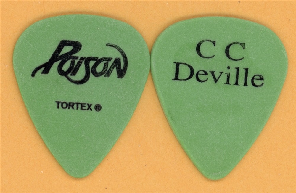Poison CC DeVille Green Vintage Guitar Pick - 2003 Hollyweird Tour