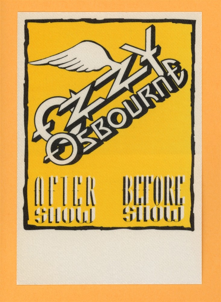 Ozzy Osbourne 1991 No More Tears Concert Tour After Show Backstage Pass