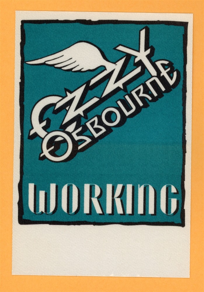 Ozzy Osbourne 1991 No More Tears Concert Tour Working Backstage Pass