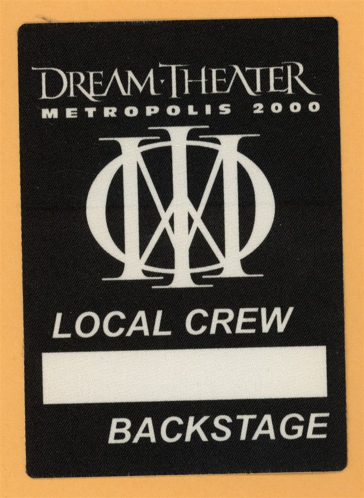 Dream Theater 2000 Metropolis Concert Tour CREW Backstage Pass