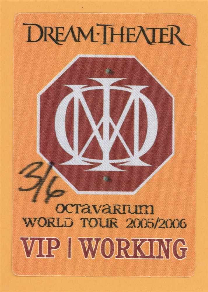 Dream Theater 2005 20th Anniversary Concert Tour VIP Backstage Pass