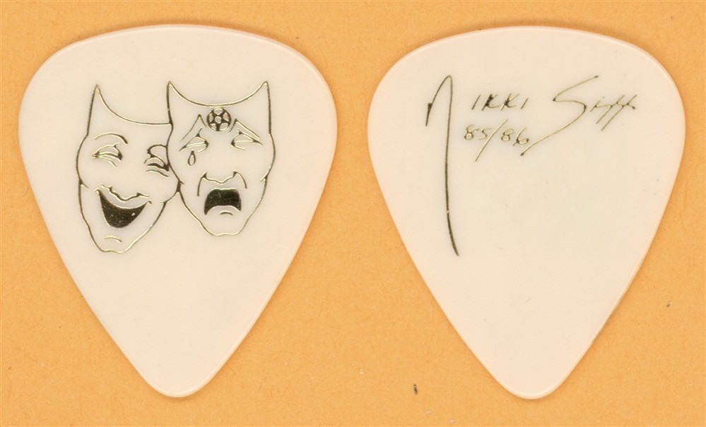 Motley Crue Nikki Sixx Gold on White Guitar Pick - 1985 Theater of Pain Tour