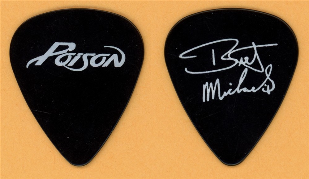 Poison Bret Michaels White/Black Vintage Guitar Pick - 1993 Native Tongue Tour