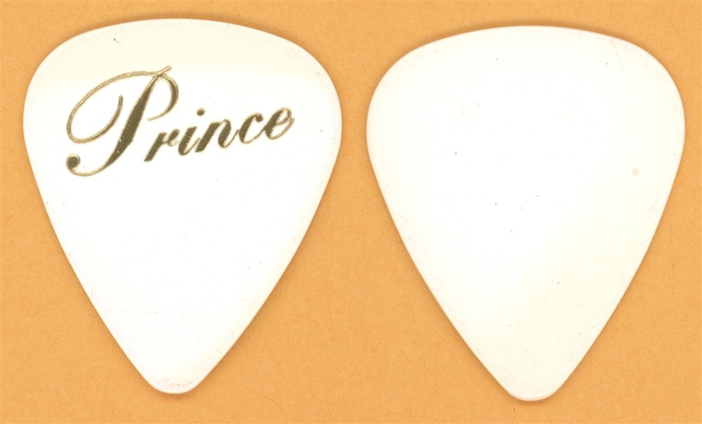 Prince Rare Gold/White Vintage Guitar Pick - 2011 Welcome To America Tour