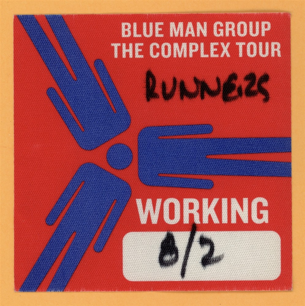 Blue Man Group 2003 The Complex Tour Concert WORKING Backstage Pass