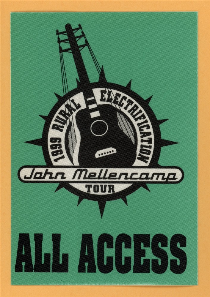 John Mellencamp 1999 Rural Electrification Concert Tour AA Backstage Pass