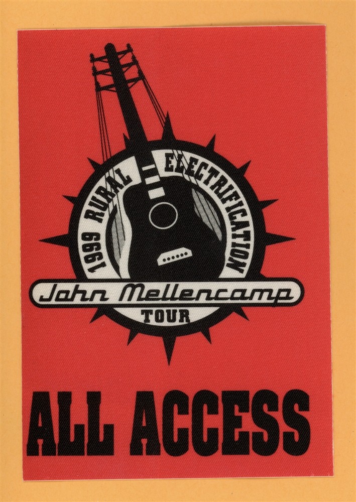 John Mellencamp 1999 Rural Electrification Concert Tour AA Backstage Pass