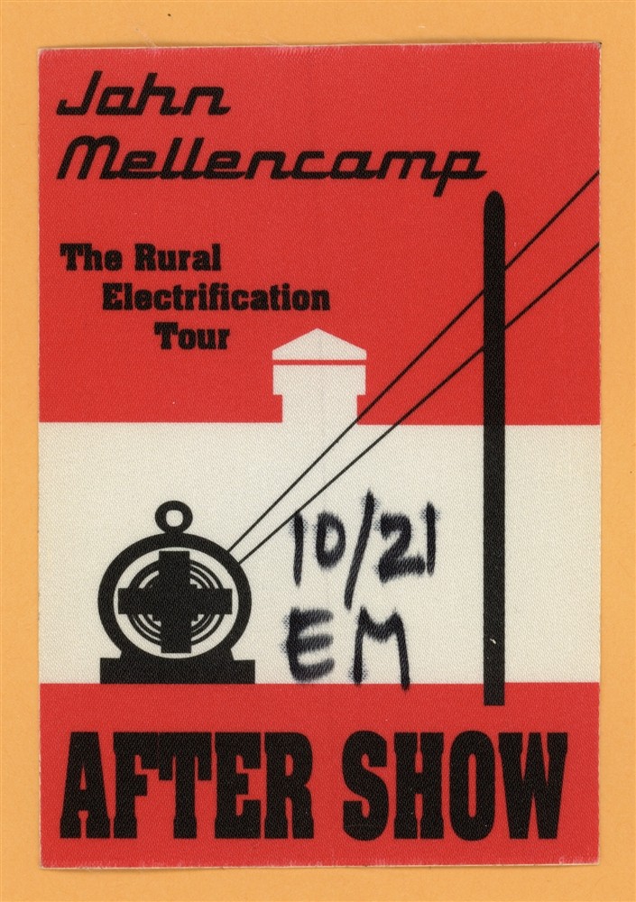 John Mellencamp 1999 Rural Electrification Concert Tour AFTER Backstage Pass