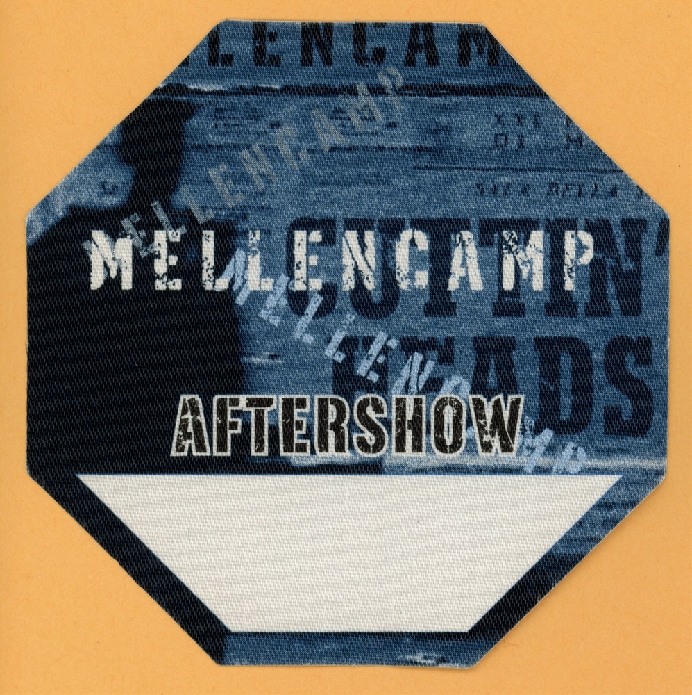 John Mellencamp 2001 Cuttin' Heads Concert Tour AFTER SHOW Backstage Pass