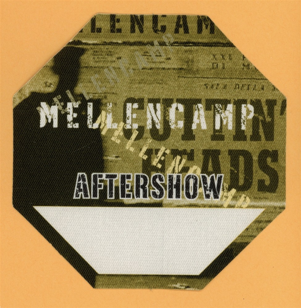 John Mellencamp 2001 Cuttin' Heads Concert Tour AFTER SHOW Backstage Pass