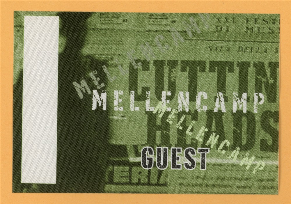 John Mellencamp 2001 Cuttin' Heads Concert Tour GUEST Backstage Pass