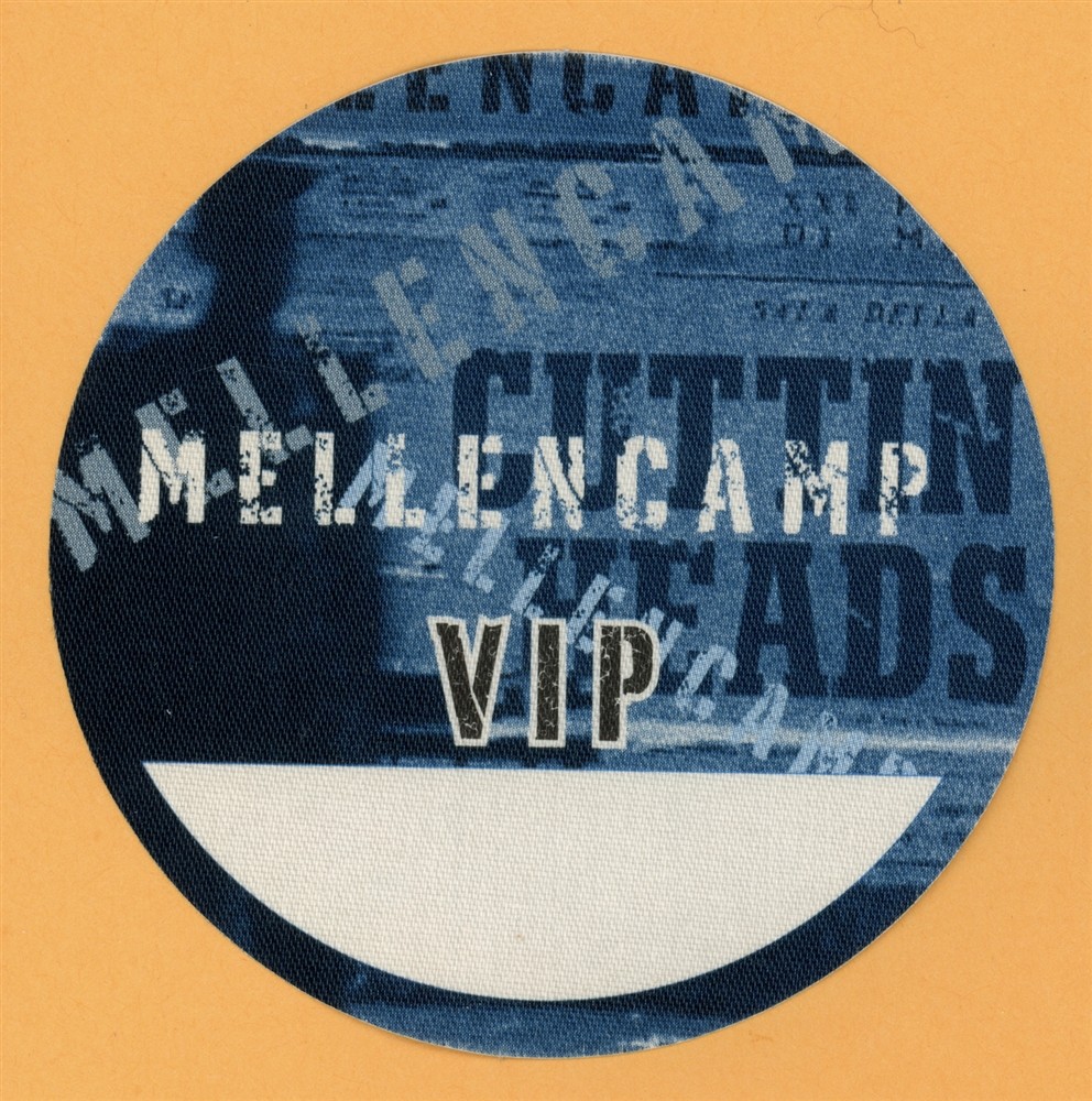 John Mellencamp 2001 Cuttin' Heads Concert Tour VIP Backstage Pass