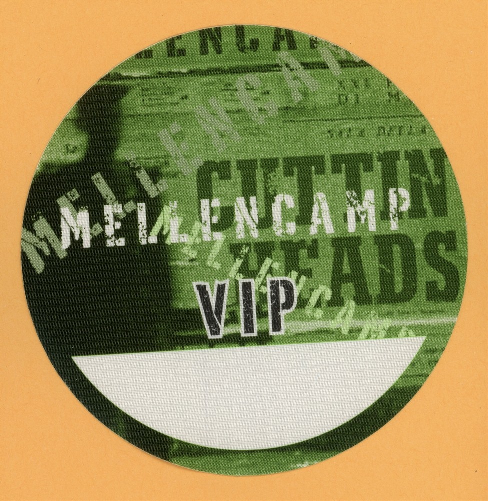 John Mellencamp 2001 Cuttin' Heads Concert Tour VIP Backstage Pass