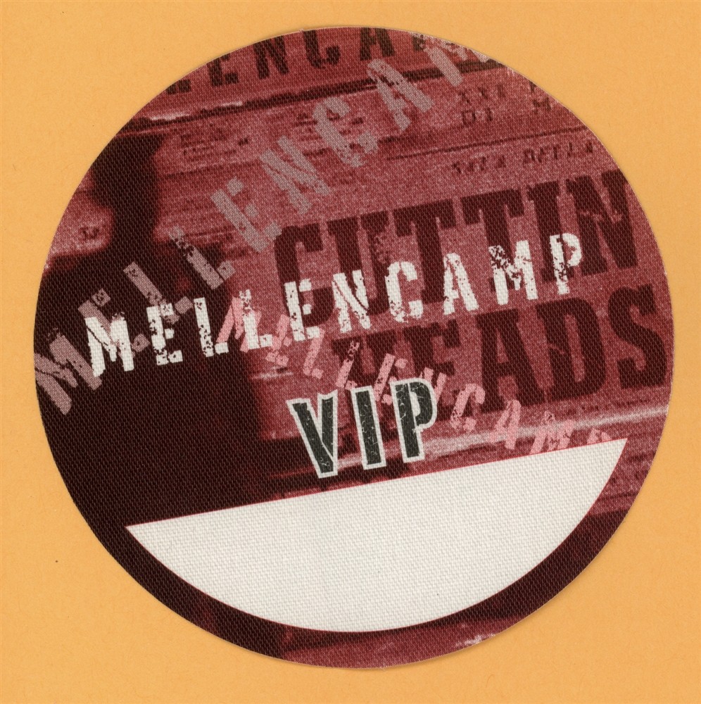 John Mellencamp 2001 Cuttin' Heads Concert Tour VIP Backstage Pass